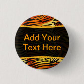 Personalisiertes Tiger Fur Print Muster Button (Vorderseite)