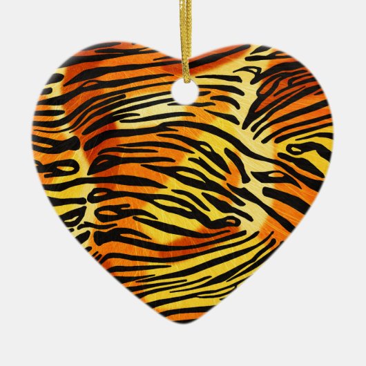 Personalisiertes Tiger Fur Print Muster Keramikornament (Vorne)