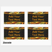 Personalisiertes Tiger Fur Print Muster Rechteckiger Aufkleber (Blatt)