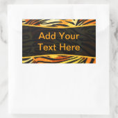 Personalisiertes Tiger Fur Print Muster Rechteckiger Aufkleber (Tasche)