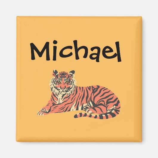 Personalisiertes Tigermagnet mit Individuelle Name Magnet (Vorne)