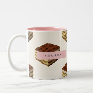 Personalisiertes Tiramisu Dessertmuster Zweifarbige Tasse