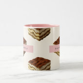 Personalisiertes Tiramisu Dessertmuster Zweifarbige Tasse (Mittel)