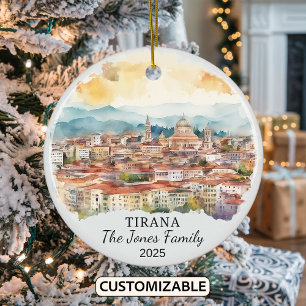 Personalisiertes Tirana-Ornament, Albanien-Geschen Keramik Ornament