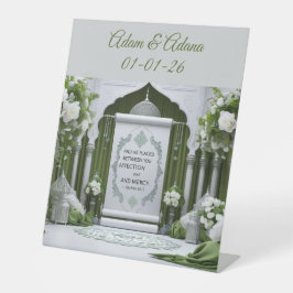 Personalisiertes Tischschild - Islamische Hochzeit Sockelschild