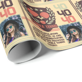 Personalisiertes Tischtennis Foto Alter Geburtstag Geschenkpapier