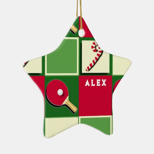 Personalisiertes Tischtennis-Urlaubspensum Keramik Ornament (Rechts)