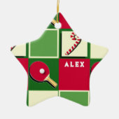 Personalisiertes Tischtennis-Urlaubspensum Keramik Ornament (Vorne)