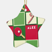 Personalisiertes Tischtennis-Urlaubspensum Keramik Ornament (Links)