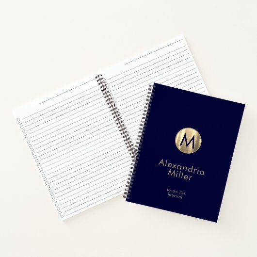 Personalisiertes To-Do-List-Journal-Navy-Gold Notizblock (Innenseite)