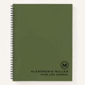 Personalisiertes To-Do-List-Journal-Olivenöl Notizblock (Vorderseite)