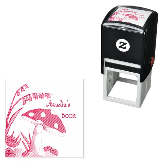 Personalisiertes Toadstool Buchungsplatte Permastempel (Beispiel)