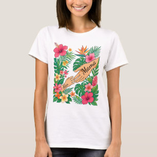 Personalisiertes Tochter-Mama-Geschenk Oma-Blume T-Shirt