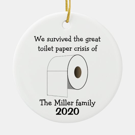 Personalisiertes Toilettenpapier Krisenverzierung Keramik Ornament (Vorne)