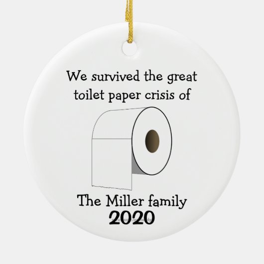 Personalisiertes Toilettenpapier Krisenverzierung Keramik Ornament (Hinten)