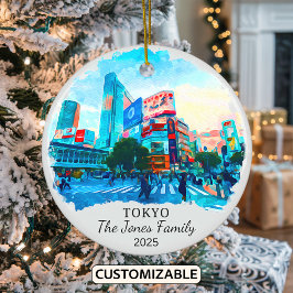 Personalisiertes Tokyo-Ornament, japanisches Gesch Keramik Ornament