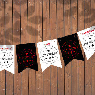 Personalisiertes Top Secret-Party Wimpelkette