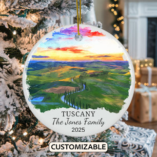 Personalisiertes Toskana-Ornament, Italien-Geschen Keramik Ornament