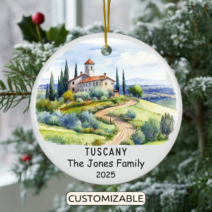 Personalisiertes toskanisches Ornament, Italien Keramik Ornament