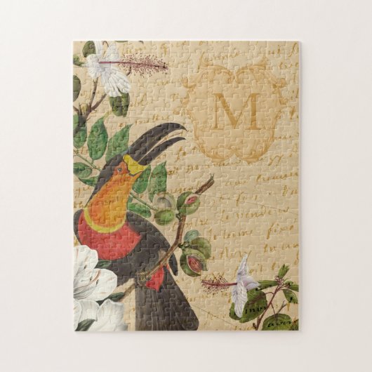 Personalisiertes Toucan Monogram Puzzle (Vertikal)