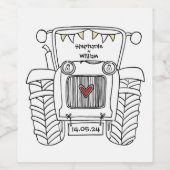 Personalisiertes Traktorenschild Weinetikett (Einzelnes Label)