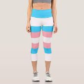 Personalisiertes Transgender-Flag Capri Leggings (Vorderseite)