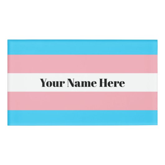 Personalisiertes Transgender-Flag Namenschild (Vorderseite)