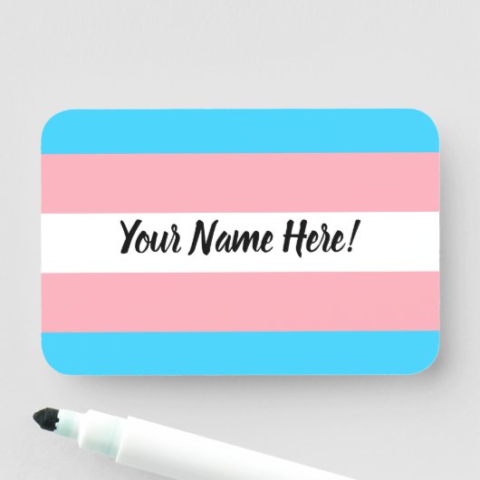 Personalisiertes Transgender-Flag Namensschild (Beispiel)