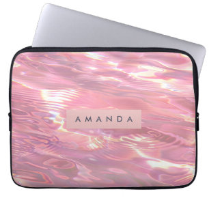 Personalisiertes Träumerisches Pastellrosa Wasser Laptopschutzhülle