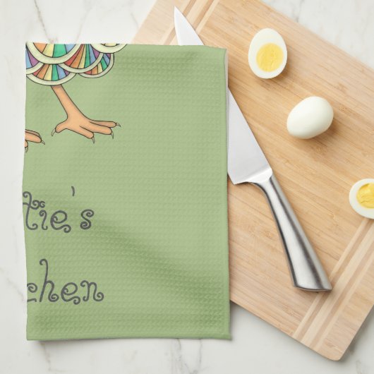 Personalisiertes Traumhuhn-Küchen-Tuch Geschirrtuch (Viertel Falte)