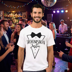 Personalisiertes Trauzeugen-Skriptname Junggeselle T-Shirt