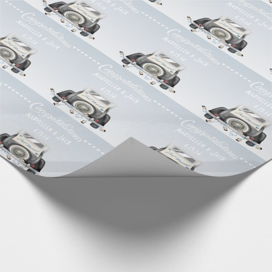 Personalisiertes trendiges Hochzeitszettel Geschenkpapier (Ecke)