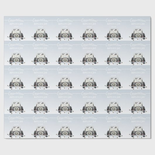 Personalisiertes trendiges Hochzeitszettel Geschenkpapier (Flach)