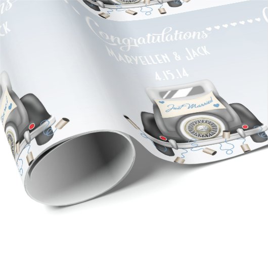 Personalisiertes trendiges Hochzeitszettel Geschenkpapier (Rolleneckpunkt)