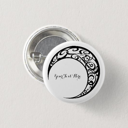 Personalisiertes Tribal Moon Symbol Button (Vorne & Hinten)