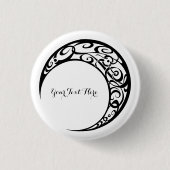 Personalisiertes Tribal Moon Symbol Button (Vorderseite)