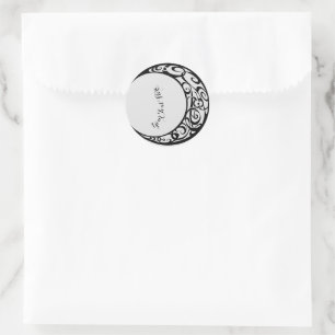 Personalisiertes Tribal Moon Symbol Runder Aufkleber