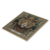 Personalisiertes Tribal Tiger Spirit Portrait Fliese (Seite)