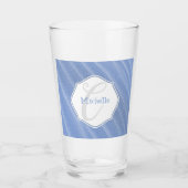 Personalisiertes Trinkglas aus blauem Sand Glas (Vorderseite)