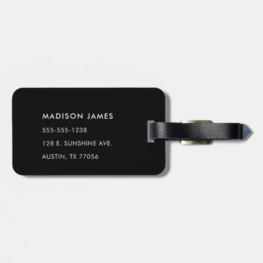 Personalisiertes Tropenmonogramm Gepäckanhänger (Rückseite horizontal)