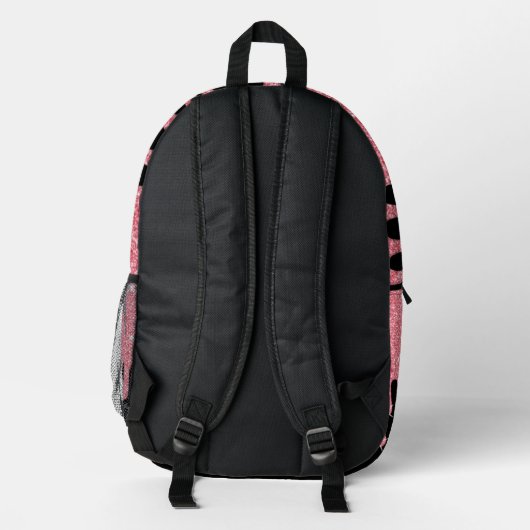 Personalisiertes Tropfen rosa Glitzer Effekt Bedruckter Rucksack (Rückseite)