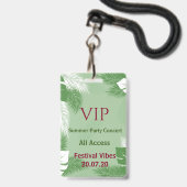 Personalisiertes Tropical Beach Party VIP Access A Ausweis (Front with Lanyard)