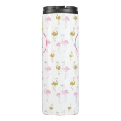 Personalisiertes Tropical Flamingo Travel Mug Thermosbecher (Rückseite)