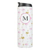Personalisiertes Tropical Flamingo Travel Mug Thermosbecher (Nach rechts gedreht)