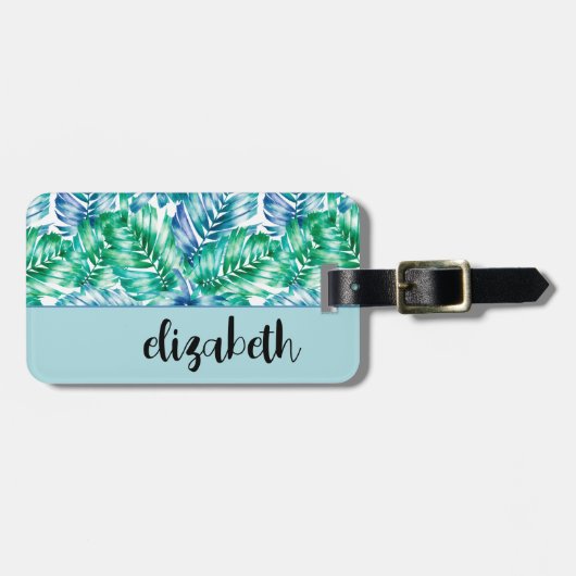 Personalisiertes Tropical Gepäckanhänger (Vorderseite horizontal)