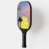 Personalisiertes Tropical Palm Tree Ball Name Tele Pickleball Schläger (Links)