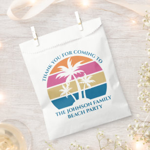 Personalisiertes Tropical Palm Tree Sunset Beach P Geschenktütchen