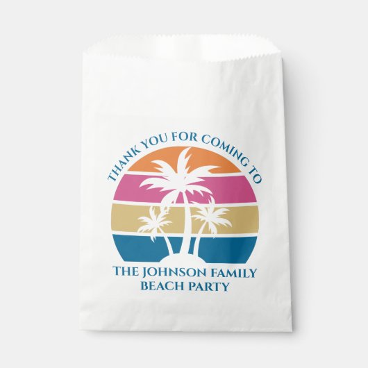 Personalisiertes Tropical Palm Tree Sunset Beach P Geschenktütchen (Vorderseite)