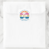 Personalisiertes Tropical Palm Tree Sunset Beach P Quadratischer Aufkleber (Tasche)