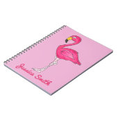 Personalisiertes Tropical Pink Flamingo Bird Noteb Notizblock (Linke Seite)